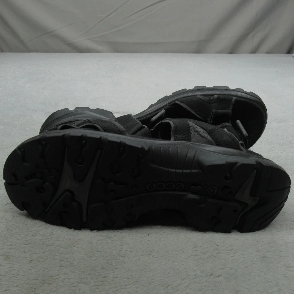 ECCO Mens 7 Yucatan Sandals Black Leather Adjustable Strap‎ Hiking Outdoor EU40